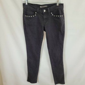 LEVIS 524 Too Superlow 5M (30x32) Black Jeans Studs Stretch Low Rise Skinny